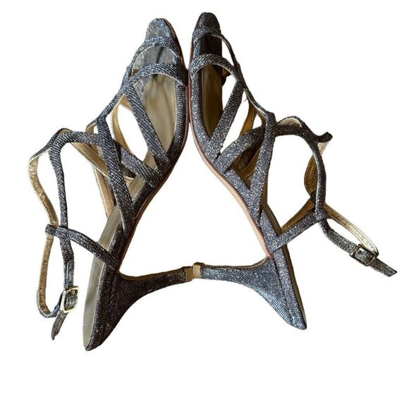 Stuart Weitzman Metallic Cutout Accent Sandals - Picture 9 of 16